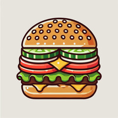 hamburger food illustration