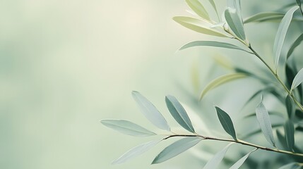 Fototapeta premium Serene Green Leaves, Nature's Tranquility