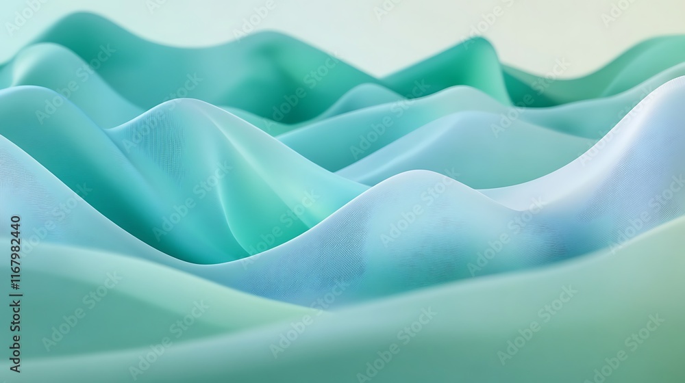 Aufkleber a smooth and flowing abstract background featuring soft wave-like shapes in green and blue gradients