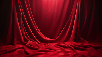 red curtain background