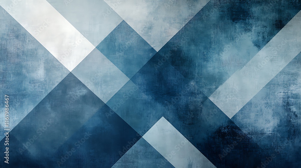 Poster deep blue gradient background with a subtle grainy texture and geometric shapes, creating a modern a