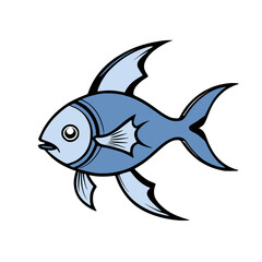 cute fish cartoon illustration