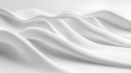 Fototapeta premium Abstract White Fabric Waves: Elegant Draped Texture