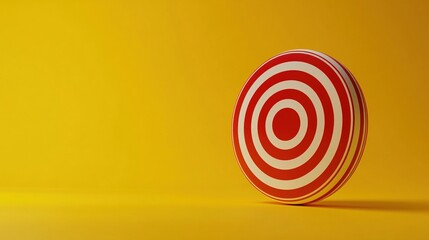 Red and white target on vibrant yellow background.