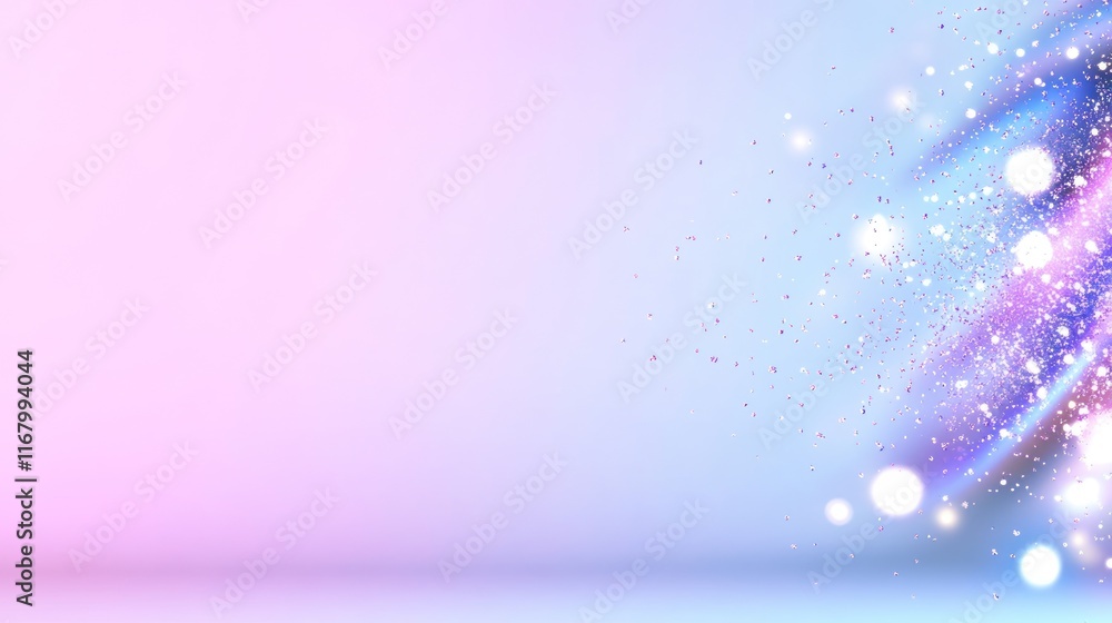 Poster abstract background with colorful sparkles and light effects.