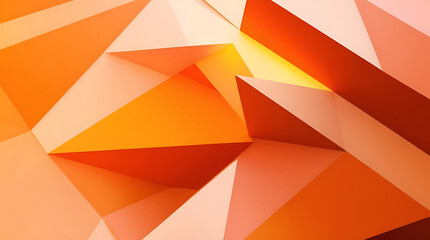 Vibrant Abstract Geometry A Stunning Display of Warm Orange and Yellow Polygons in Dynamic Overlapping Layers