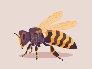 Bee's Elongated Proboscis: Nature's Marvel in Vector Art