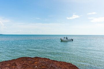 Fishing boat at Dundee Beach in the Northern Territory, Australia.