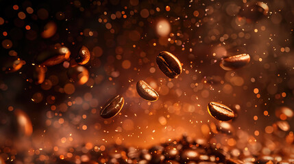 coffee beans floating