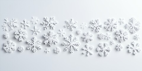 Obraz premium Minimalistic golden snowflakes on a soft beige background, offering a luxurious and warm aesthetic with 80% empty space perfect for marketing text, branding, or product placement.