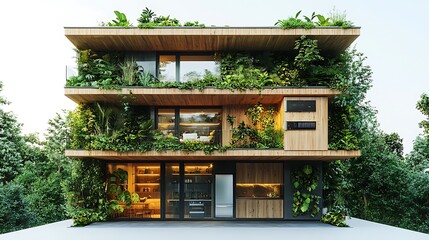 Sustainable architecture house urban forest modern design eco-friendly