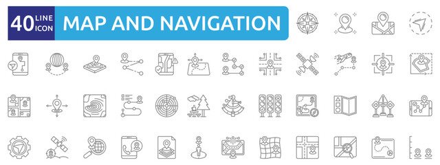 map and navigation icon sheet