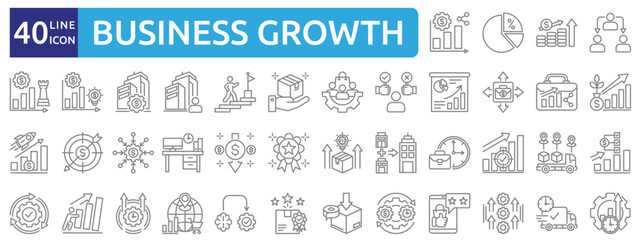 business growth icon sheet