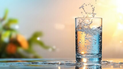 water splash in glass