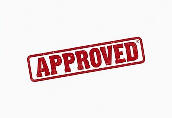 High-Quality Red Rubber Stamp Illustration with 'APPROVED' Text - Clean Design, UHD, Detailed Visuals