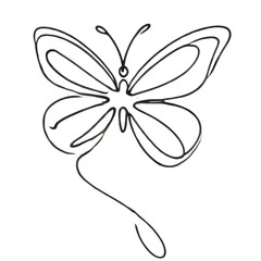 Minimalist Line Art of a Butterfly.