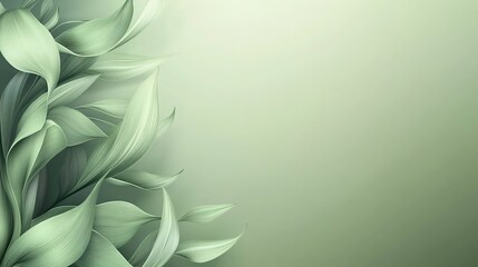 Long green banner, minimal floral background, space for text.  