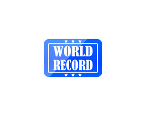 World record tag badge with stars vector isolated