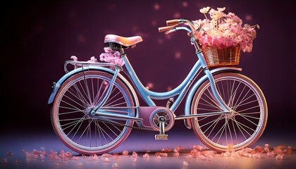  bicycle with a basket full