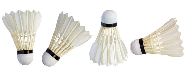 Shuttlecock isolated on white background. Badminton ball.