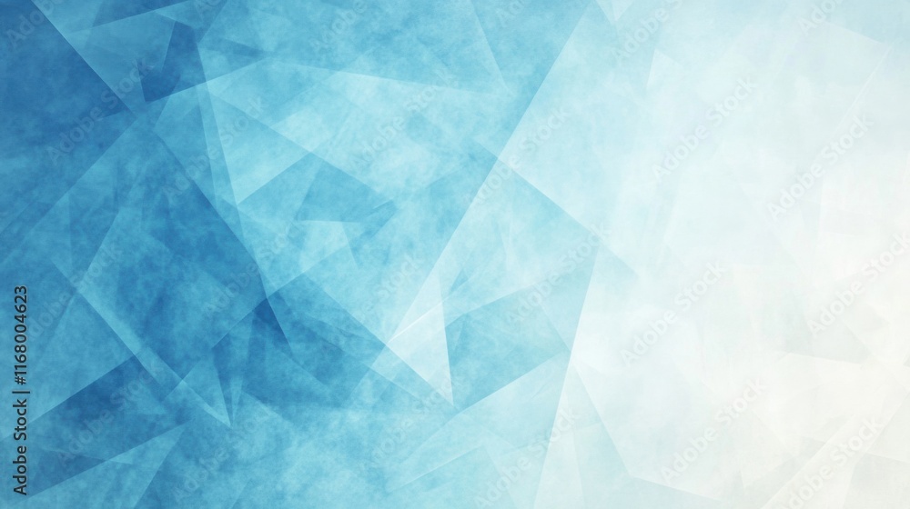 Poster bold blue geometric shapes intertwine to create a visually appealing background, showcasing depth an