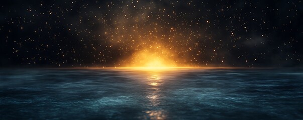 3D render of glowing digital rays stretching across an empty space 