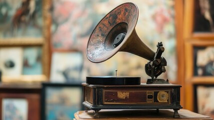 Antique Gramophone in Vintage Setting