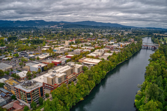 Aerial View of Corvallis, Oregon during Summer