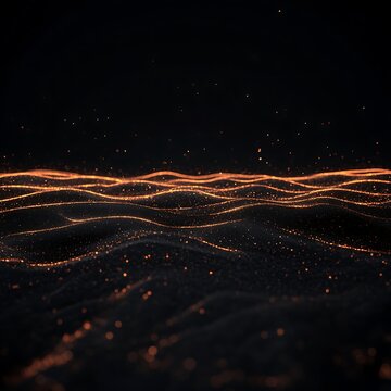 3D render of abstract glowing lines forming a pattern against a minimalist backdrop 