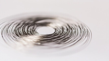 Iron filings arranged in circular patterns around a bar magnet, illustrating the concept of magnetic fields and scientific principles in a simple and educational manner.