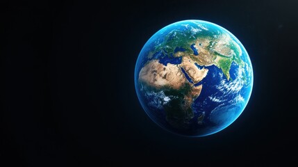 Fototapeta premium A view of Earth from space, showcasing its continents and oceans.