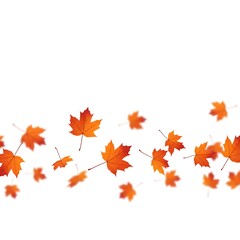 Falling Autumn Maple Leaves Swirling Dance in Nature