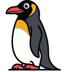a minimalist flat design cartoon penguin vector art 