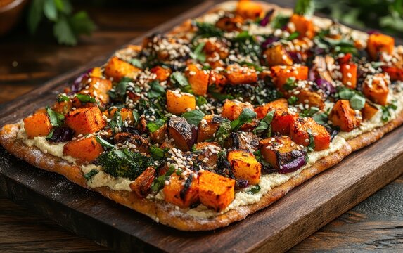 Roasted Butternut Squash and Vegetable Flatbread Pizza Recipe: A Delicious and Healthy Vegetarian Meal