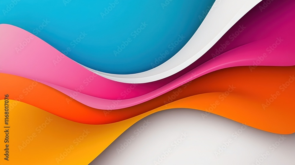 Poster abstract wave patterns in vibrant colors creating a dynamic design.