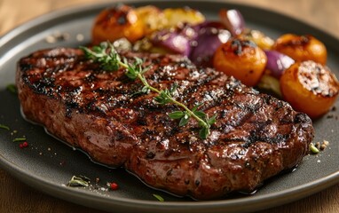 Delicious Grilled Steak with Roasted Vegetables A Culinary Masterpiece