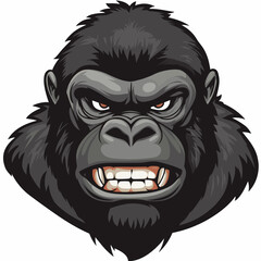 Simple Line Gorilla Head Gaming Mascot Logo - Vector Illustration, SVG Files, Cricut Cut Files, Vector Clipart, T-Shirt Graphics