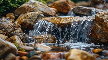 freshwater stream cascading over rocks