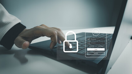 Password and username for access data of laptop, security to login with otp and digit code, send from system service to mobile phone