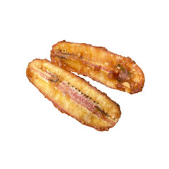 Fried bananas street food asia isolate.