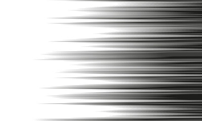 Linear speed lines in black and white comic style background. Abstract speed line style black color banner design template