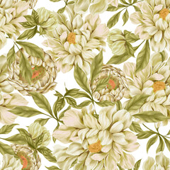 Beautiful seamless pattern with floral background