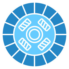 Clutch dual tone blue color icon. use for modern concept, print, UI, UX kit, web and app development. Vector EPS 10, related to car service, auto garage, car spare part.