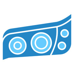 Headlight dual tone blue color icon. use for modern concept, print, UI, UX kit, web and app development. Vector EPS 10, related to car service, auto garage, car spare part.
