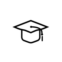 Continuous line graduation cap. a minimalistic graduation cap line monoline logo vector icon illustration