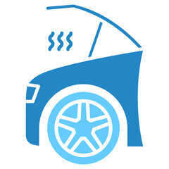 Hood dual tone blue color icon. use for modern concept, print, UI, UX kit, web and app development. Vector EPS 10, related to car service, auto garage, car spare part.