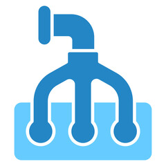 Intake Manifold dual tone blue color icon. use for modern concept, print, UI, UX kit, web and app development. Vector EPS 10, related to car service, auto garage, car spare part.