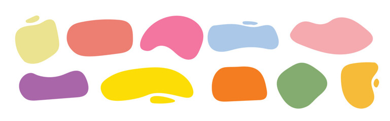 abstract gradient fluid or blob shapes design, organic design set