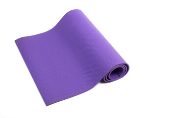 A soft lilac yoga mat, providing a comfortable and supportive surface for yoga practices, enhancing relaxation, flexibility, and balance during mindful workouts.