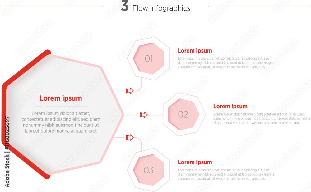 Wall mural modern vector illustration infographics number options template design with hexagons 3 steps. can be